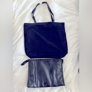 Lancôme Black Small Tote Bag and Cosmetic Bag - NWOT